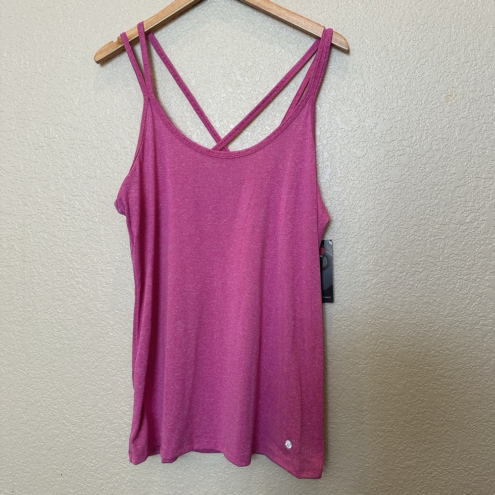 Bally Total Fitness Fiesta Pink Tank Top Strap Workout NWT Extra Large XL‎